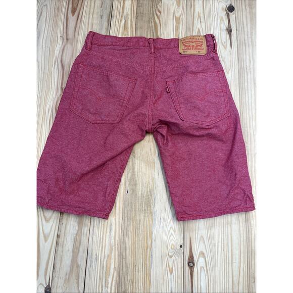 Levi's 504 Men's Regular Fit Bermuda Denim Jean Shorts Size 30 Red Five-Pocket - Picture 2 of 6